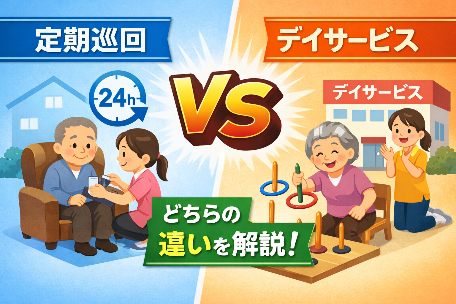 定期巡回とデイサービスの違いをわかりやすく解説